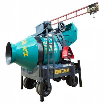 Equipamento da fábrica de cimento Misturador de concreto de tambor inclinado Misturador móvel diesel para a construção de estradas de mina