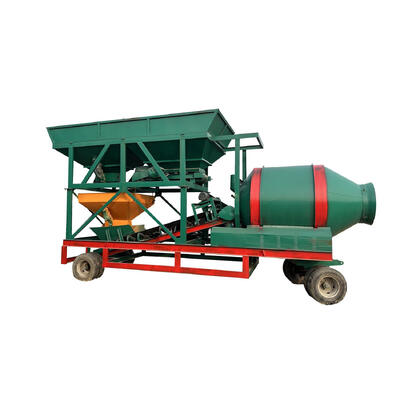 Equipamento da fábrica de cimento Série JZM Misturador de tambor de colchão fixo Máquina móvel de mistura de concreto com alimentador em espiral