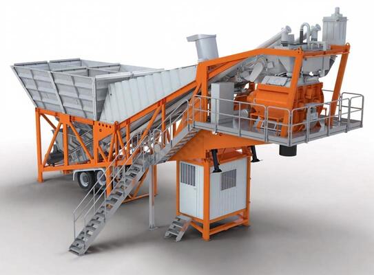 JS Instalação móvel de mistura forçada Estação móvel de mistura de concreto Equipamento da fábrica de cimento OEM disponível
